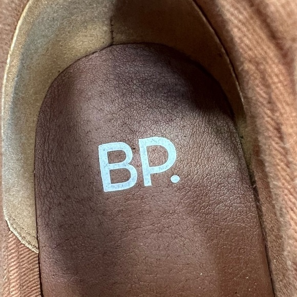 BP Lance Black Leather Block Heel Ankle Boots Size 8 1/2 Women's - Picture 2 of 9